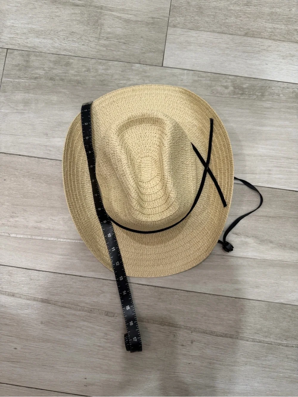 Kids Straw cowboy western Sun Hat with Black Chin Strap - Natural